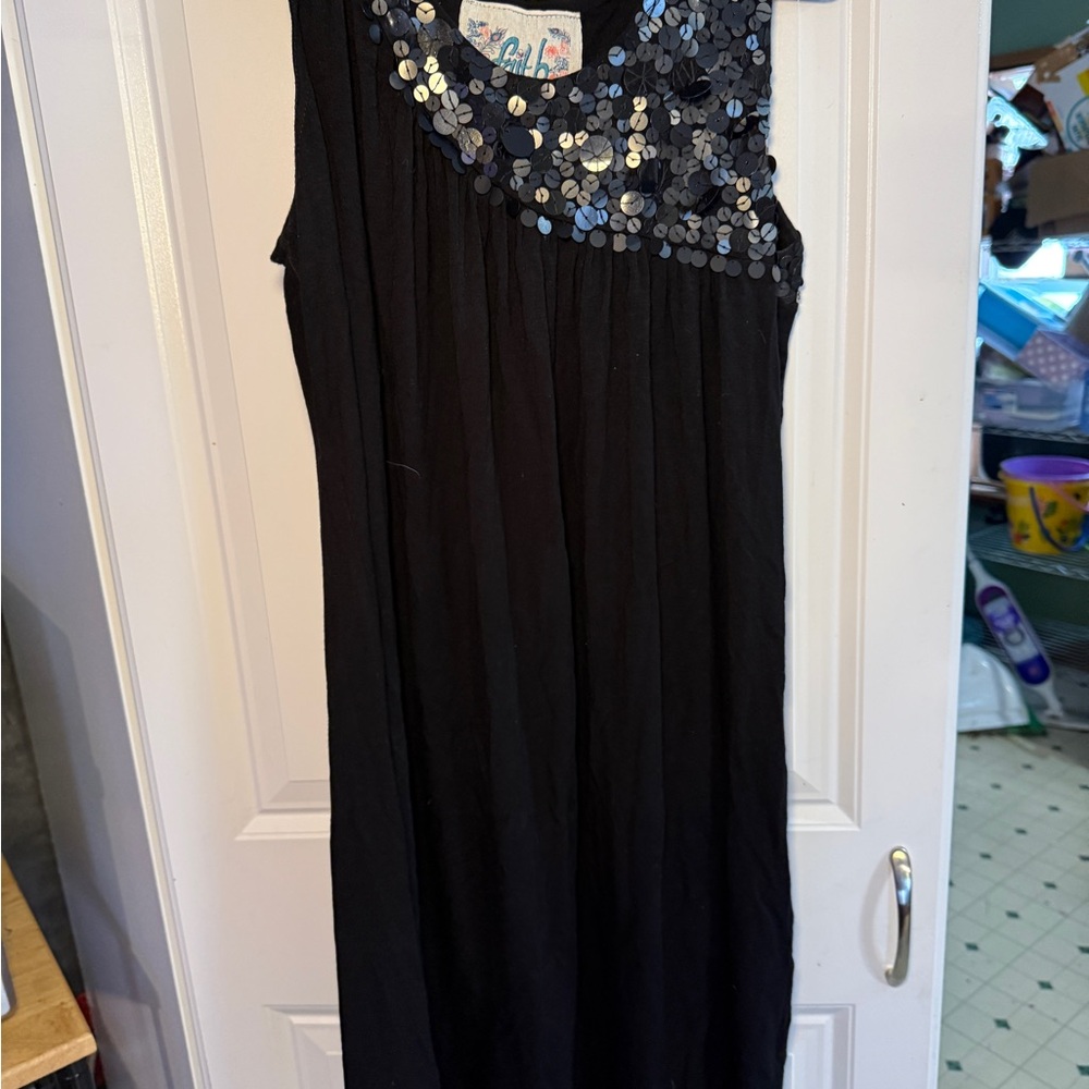 Elegant Black Sequin Midi Dress